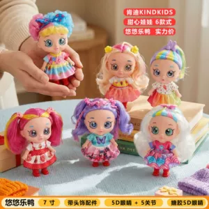 Кукла KINDIKIDS из винила 7 дюймов с 5D-глазами и аксессуаром для волос