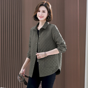 Light Cotton Jacket Women's New Autumn and Winter 2024 New Explosions Spring and Autumn Elegant Casual Mother Plaid Top