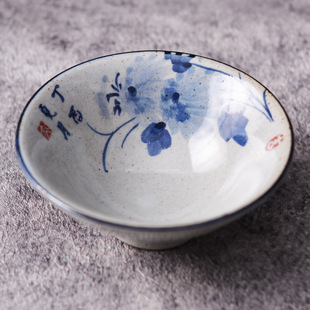 Jixuan ceramic handmade tea cup antique blue and white hand painted tea cup tea cup Master Cup kung fu tea set Single Cup