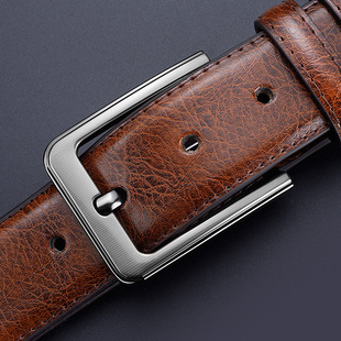 Paul Vintage Imitation Cowhide Leather Belt Men's Trousers Belt Vintage Business Casual Jeans for Young and Middle-aged People Belt Pin Buckle Trendy