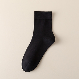 Zhuji Socks Women's Spring and Autumn Four Seasons Mid-tube Socks Solid Color All-match Stacking Socks Casual Breathable Comfortable Cotton Socks Batch