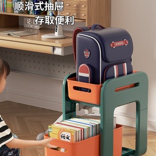 Office Bag Storage Artifact Under Table Storage Rack Station Storage Basket Double-Layer Household Mobile Schoolbag Trolley
