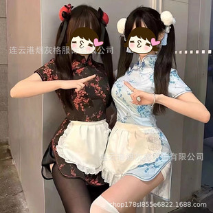 Zhonghua Niang Cheongsam Sexy Underwear Apron Pure Desire Maid Two-Piece Maid Japanese Retro Skirt Summer Short Skirt