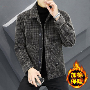 Autumn and winter coat men's jacket trendy gold mink woolen men's winter casual short woolen coat