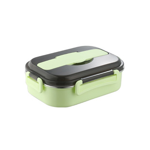Student Lunch Box Square Partition Lunch Lunch Box Japanese Style Fresh Keeping Microwave Heating 304 Stainless Steel Heat Preservation Box