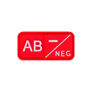 3D PVC Blood Type Chapter Rubber Patch Badge A B O AB POS Morale Sticker Chapter Velcro Chapter Hook in stock