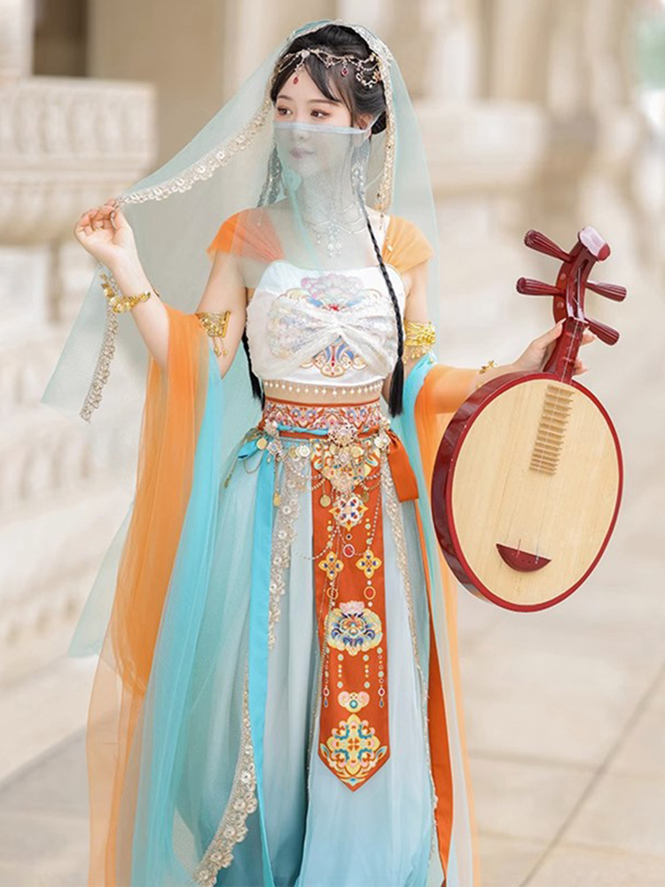 Mucha【】Dunhuang Exotic Style Hanfu Female Dance with Han Elements, Indian Princess, Western Region Goddess, Summer Dance