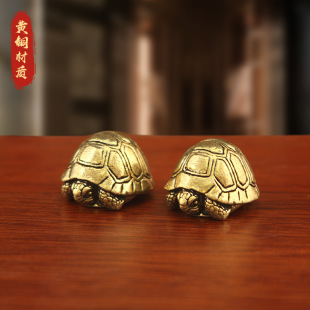 2023 New Pure Brass Dragon Turtle Lucky Ornaments Jewelry Xuanwu Paperweight Handle Small Jewelry Wholesale