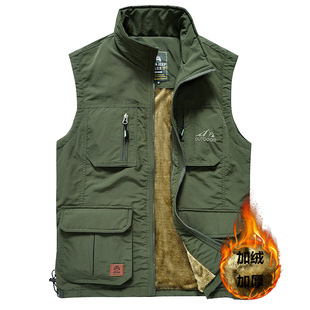Multi-pocket Vest Men's Outdoor Quick-drying Spring and Autumn Loose Fishing Photography Outwear Vest Logo