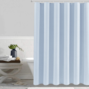 Source factory factory direct supply thick waterproof plain bathroom polyester shower curtain send hook weighted lead pendant