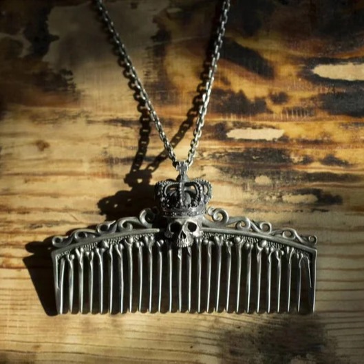 New Crown Skull Silver Comb Alloy Gothic Necklace Antique Style Hair Comb Headwear Wholesale