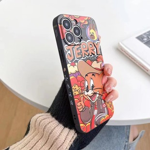 Применимо боковая кошка и мышь iPhone16Promax яблоко 11 чехол для телефона 12/13 Жидкий 8plus мягкая женщина