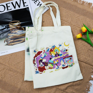Canvas bag custom go out little red book shopping gift bag portable school celebration enterprise art cartoon tote bag wholesale