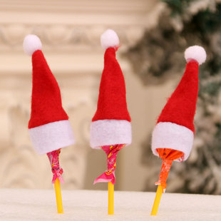 Christmas decorations mini Christmas hat Christmas wine bottle cover hat flannel small hat knife and fork cover