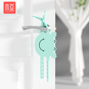 Cartoon Bear Room Door Silent Lock Bedroom Anti-collision Protection Cushion Anti-closing Impact Silicone Silicone Silent Lock Cover