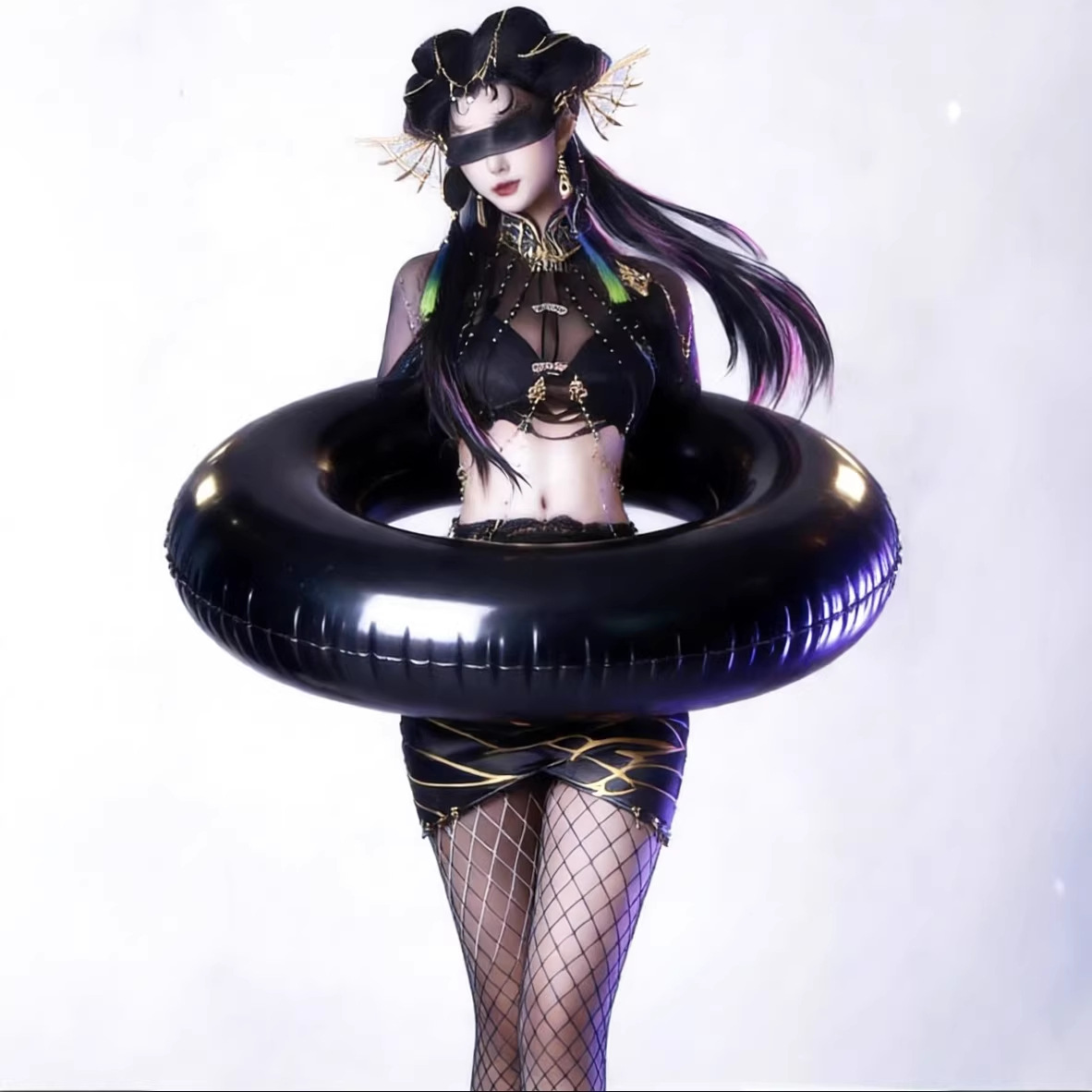 New Inflatable Black Swimming Ring, Adult Underarm Ring, Swimming Ring