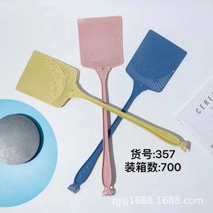 JSJ-8206 square plastic fly swatter household summer plastic mesh long handle swatter fly mosquito swatter