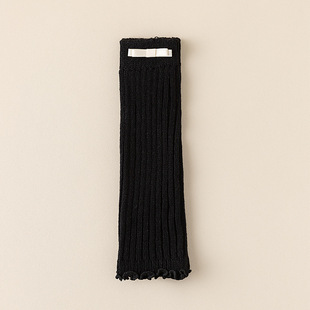 Children's Socks Autumn and Winter Korean Style Retro Solid Color Bow Lace Stack Socks Girls' Fashion Calf Knitted Socks