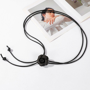 Flower Thin Leather Rope Belt Women's All-match New Fashion Matching Skirt Shirt dress Decoration Waist Chain Long