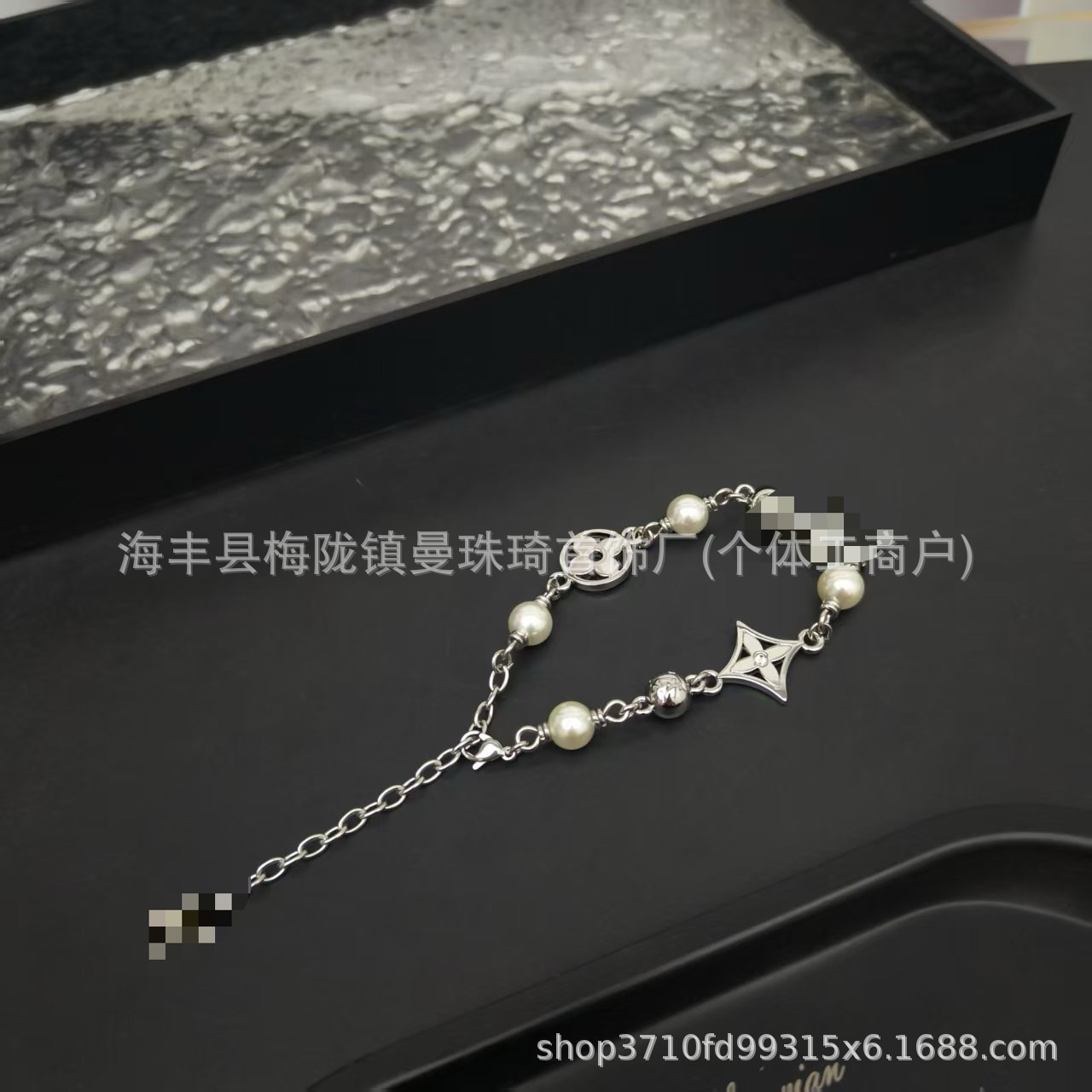 L家欧美外贸跨境珍珠手链可调节彩色串珠时尚流行厂家直销批发