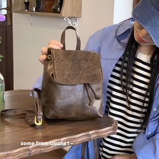 BM with source ~ American brown leather small shoulder bag retro pu soft leather high quality Joker shoulder bag