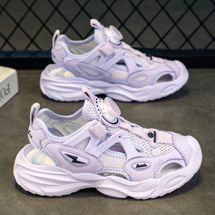 Girls' Sandals 2024 New Summer Children's Hollow Out Sports Mesh Shoes Big Children's Beach Sandals Girls