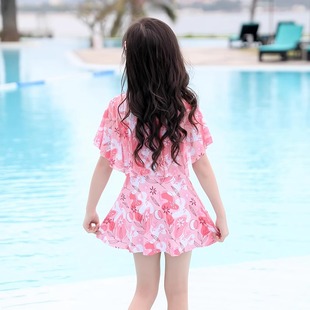 Children's Swimwear Girls Summer 2025 New Swimwear Small and Medium-sized Children's Girl's one-piece Princess Dress Cartoon Cui Hua