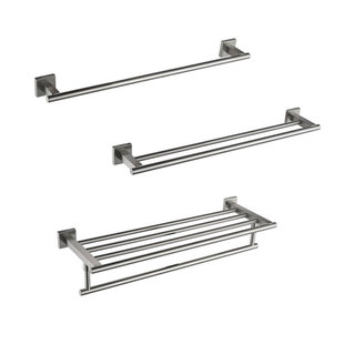 304 stainless steel towel rack wholesale hanging towel single rod double rod bathroom storage rack wall hanging double towel bar