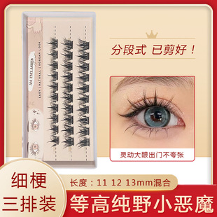 False eyelashes female thick lazy trilogy natural simulation single cluster segmented curling grafting cartoon Barbie eyelash novice