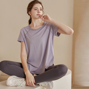 Loose Sports Top Women's 2025 New Yoga Clothes Blouse Short-sleeved T-shirt Slimming Summer Fitness Clothes for Running