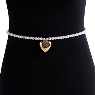 European and American cross-border jewelry fashion multi-layer artificial Pearl Rhinestone waist chain female sexy hot girl bikini body chain accessories