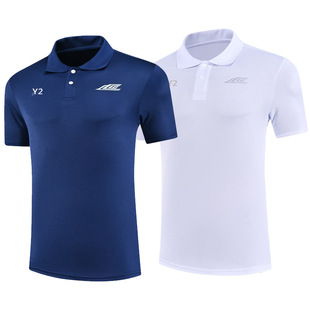 New badminton clothes men's and women's quick-drying lapel Jersey men's and women's summer short-sleeved sports training clothes 6583