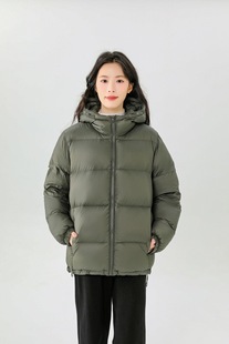 Down jacket women's short hooded 2024 new winter white duck down padded loose bread clothing fashion 90 velvet