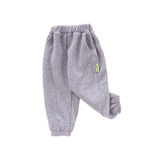 2024 children's fleece-lined pants autumn and winter warm pants boys casual trousers baby sports pants loose children's pants batch