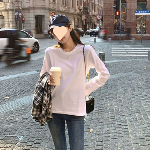 10 Cotton Shirt Women's Long Sleeve Spring and Autumn 2025 New Loose All-match Base Shirt Niche White Top Trendy