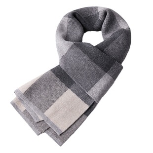 Special clearance cashmere cotton blend men's scarf knitted thick warm