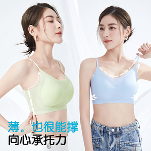 Ultra-thin Cool Seamless Underwear Women's Tube-top plus size Ice Silk One-piece Non-steel Ring Push-up Sling Beautiful Back Bra