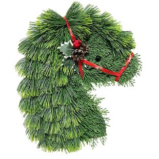 European and American Christmas Horse Head Door Hanging PVC Door Hanging Decoration Christmas Eve Xuan Door Hanging Head Decoration Creative Horse Head Hanging Decoration