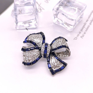 Korean Style Light Luxury Full Diamond Bow Brooch Niche High-end Sense Pin Fashion New Suit Corsage Clothing Accessories