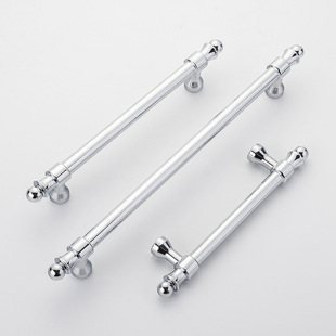 Handle American French Pumpkin Bright Chrome Silver Wardrobe Door Handle Cabinet Door Drawer Handle Accessible Luxury Single Hole Handle