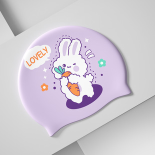 Youyou Children's Silicone Swimming Cap Boys and Girls Long Hair Waterproof Ear Protection Cute Swimming Cap Swimming Equipment
