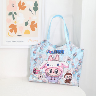 Cartoon Bubble Mart Labubu Large Capacity Shoulder Bag Outgoing Portable Mommy Bag Casual Storage Bag