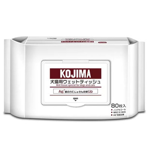 KOJIMA Cafe Series Pet Wipes 80 Wet Wipes for Cats and Dogs Wash-free Gloves to Tear Traces