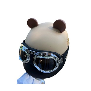 Electric car strawberry bear ears sunny day yadiaima accessories cute helmet small ears decorative Net red car stickers