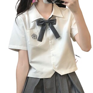 Jk Uniform Short-Sleeved Shirt Women's Japanese Style Summer Versatile Outer Wear Preppy Style Girl Short Top Pleated Skirt Suit