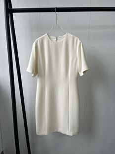 TH theorist 2025 spring and summer new commuter simple triacetic acid blended short sleeve round neck dress