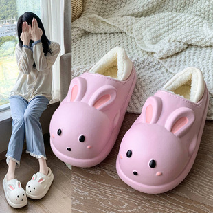 eva waterproof removable cotton slippers for women home factory wholesale indoor thickened warm couple same style cotton slippers for men