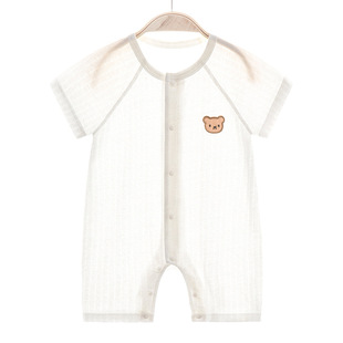 Baby Clothes Summer Thin Breathable All-in-one Boneless Class A Pure Cotton Air-conditioning Clothes Baby Short-sleeved Climbing Clothes