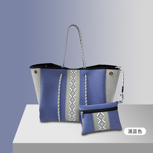 New Fashionable Diving Material Beach Bag, Versatile Shoulder Crossbody Bag, Large Capacity Women's Shopping Bag, Breathable Handbag