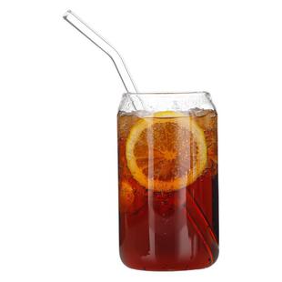 Amazon Borosilicate Glass 16oz Coke Cup with Lid Cyber Red Water Cup Cans Shape Cup Cross Border